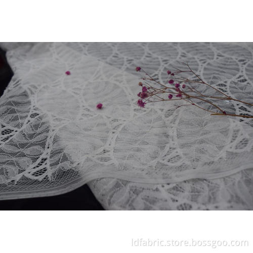 Nylon Cotton Leaf Pattern Lace Fabric